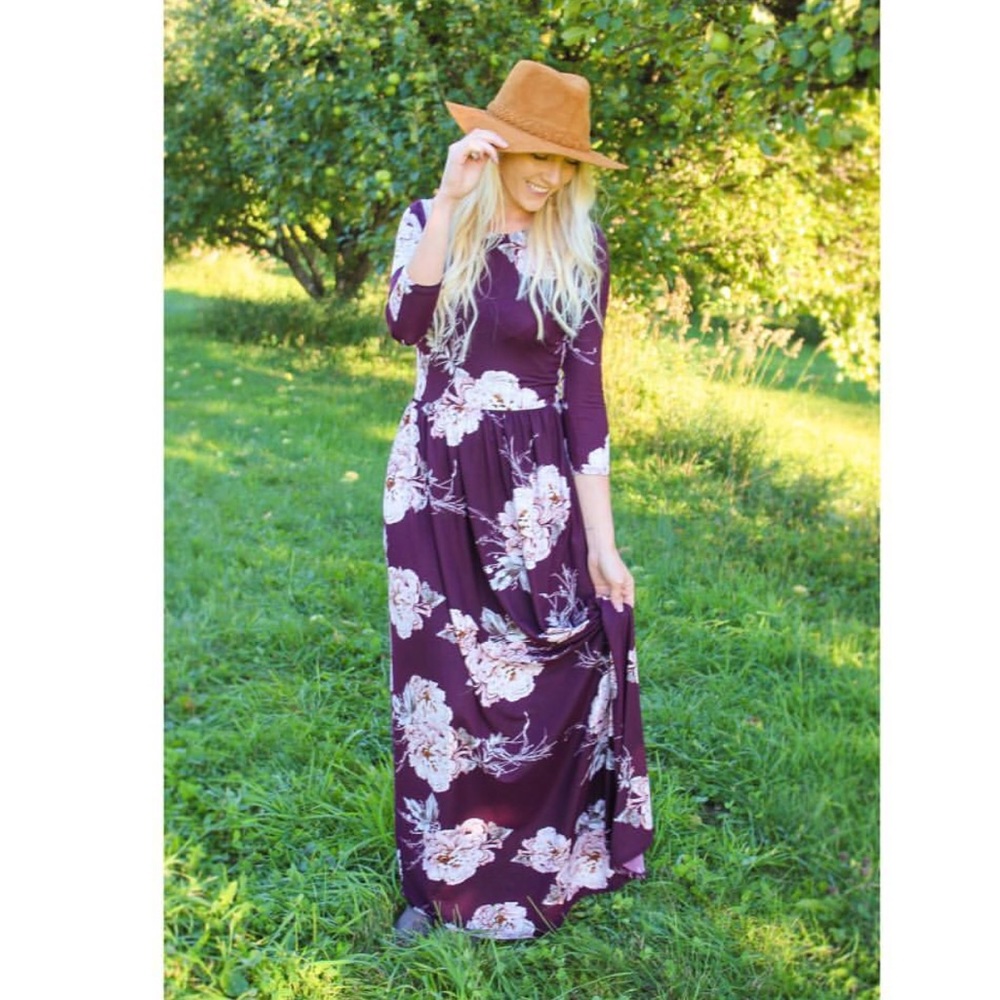 Wine floral maxi